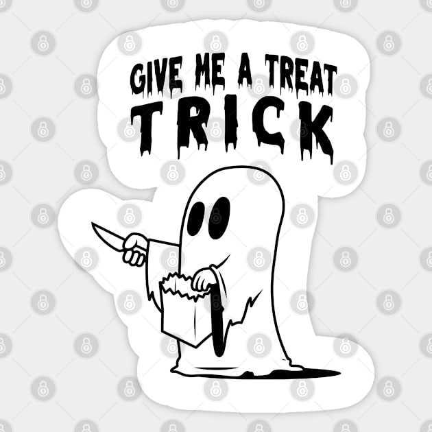 TREATS - Black Sticker by Anrego